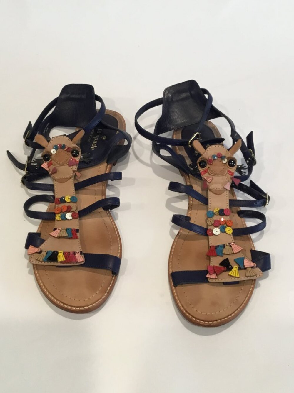 KATE SPADE SAHARA Camel Spice Things Up Gladiator LEATHER SANDALS SIZE 10